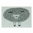 thumbnail image 1 of Grey and White Cutting Board, Monochrome Sheep with Doodle Design Farm Animal Illustration, Decorative Tempered Glass Cutting and Serving Board, Small Size, Charcoal Grey and White, by Ambesonne, 1 of 1
