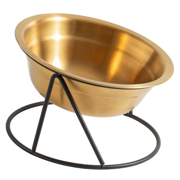 1 Stainless Steel Food Bowl Elevated Cat Bowls Feeding Raised Pet Bowl Dog Food Bowl Pet Bowls Rust Golden