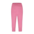 thumbnail image 4 of Diufon Capris Pants for Womens Casual Elastic High Waist Pants Solid Color Bottom Pants, 4 of 7