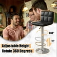 thumbnail image 6 of Vineego Modern Square PU Leather Swivel Adjustable Bar Stool, Set of 2, Bar Stool for Kitchen Counter (Black), 6 of 7
