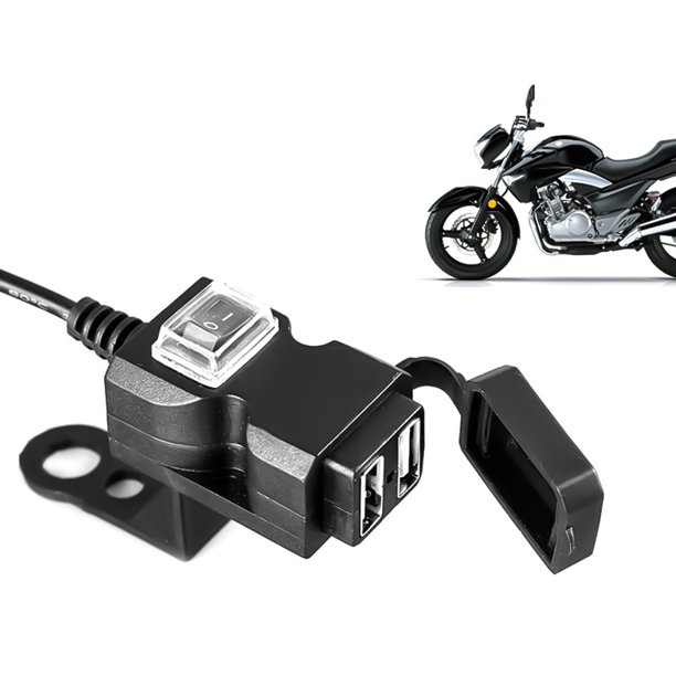 Cargador De Manillar De Motocicleta Impermeable De 12V Puerto USB Dual 5V 1A/2.1A Adaptador De Fuente De Alimentación Para Teléfono Móvil huangjie unisex