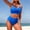 Blue, variant on Women's Triangle Bikini Set Sexy Halter String Two Piece Swimsuit Brazillian Bathing Suit Cheeky Cute Swimwear Blue for Size XXL