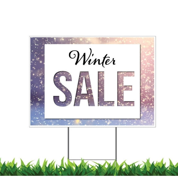 Winter Sale Sign, Retail Sale Sign, Yard Sign, 18x12, 24x18, 36x24, H-Stake Included, v3