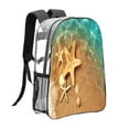 thumbnail image 3 of Kdxio Starfish And Seashell 1 Clear Backpack, Transparent Bookbag for School for Women Men, Capacity Clear Bag for College, Travel, 3 of 7