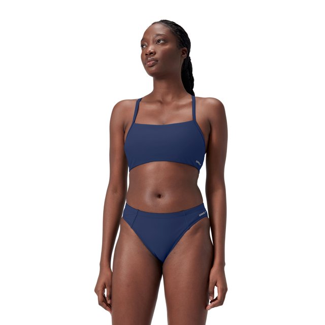 Speedo Women's Solid Racerback Bikini Swim Tops - Cerulean Blue, Size: L