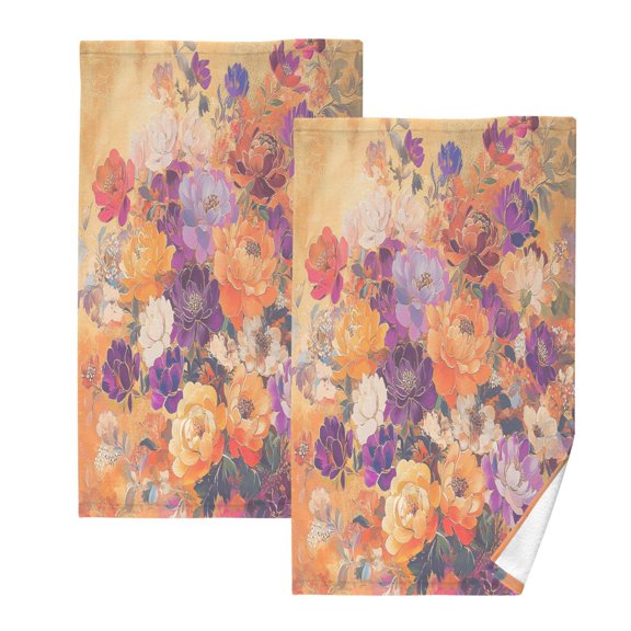 BZSMCE Face Towel Hand Towel Bath Towel Cotton Bath Towel Sets Hand Bath Towels Fashion Vibrant Floral Burst Pattern