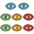 thumbnail image 2 of Rhinestone 8 PCS Egypt Evil Eye Patch 1.4x2.1inches 4 Color Bling Rhinestone Beaded Patches Evil Eye Beaded Appliques Patch Glitter Eye Shape Sew On Applique for Cloth Backpack Decoration, 2 of 6