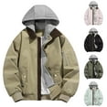 thumbnail image 4 of zfhfof Mens Bomber Jacket with Hood Fake Two Pieces Full Zip Fall Winter Hoodie Coat Casual Baseball Outwear with Pockets, 4 of 4