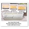 thumbnail image 3 of Pavilion - Blessed - 12-Ounce Wax Reveal Natural Soy Wax 3 Wick Candle, Jasmine Scented, Hidden Message Candle, 1 Count, 7.5 x 3.5 x 2.25-inch, Beige, 3 of 3