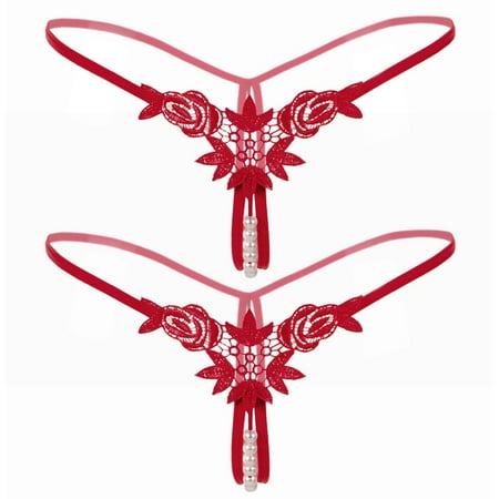 Chuancc Thongs For Women Low Rise Underwear Women Women Panties Low Waist Thongs Underwear Panties For Women For Sex Womens Pendant Pearl G String No Show Underwear For Women One Size Clearance