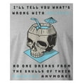 thumbnail image 2 of 9 Crowns Tees Drink from the Skulls of Your Enemies Funny Graphic Tee Shirt (Unisex Grey, X-Large), 2 of 3