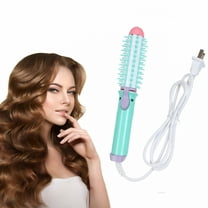 HIBIBUD Curling Mini Curling Brush for Short Hair Anti Scald Heated Round Brush Electric Hair Ceramic Hair Tool Dryers Long Lasting Instant Heat Up for All Hair Types, Blue