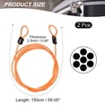 thumbnail image 2 of Uxcell Security Steel Cable Lock Safety Cable Flexible Wire Rope Luggage Lock Vinyl Coated Braided Steel Orange 5feet, 2 of 6