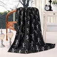 thumbnail image 2 of Black Dancing Skeleton Pattern Blanket,Comfortable Soft Flannel Throw Blanket,All Season,Warm Lightweight Blankets for Sofa Bed Couch Living Room Chair,60"x80", 2 of 4