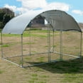 thumbnail image 4 of Betisef 6.23’ L×9.19’ W Metal Chicken Coop Walk-in Poultry Cage Pen Rabbit Duck Habitat Cage Hen Run House with Waterproof&Anti-UV Cover for Outdoor Backyard Farm Use w/ domed roof, 4 of 8