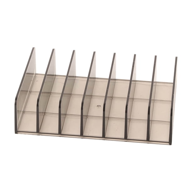Organizador de paletas de sombras de ojos, 7 secciones, transparente, para encimeras y tocadores de baño.