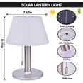 thumbnail image 5 of Lámpara de mesa solar para exteriores, impermeable, lámpara de mesa para terraza exterior regulable de 3 vías, lámpara de noche moderna solar, lámpara de mesa solar inalámbrica con cremallera (plata), 5 of 5