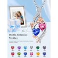 thumbnail image 3 of Taioiat Double Birthstone Necklaces for Women 18K Gold Plated Birthstone Rose Flower Jewelry Anniversary Valentines Day Mother's Day Birthday Gifts for Her Wife Girlfriend Mom, 3 of 7