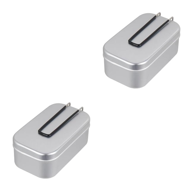 Naiovety Fiambrera Bento Estante de cocción al vapor Mango plegable Recipiente de comida Senderismo Utensilios de cocina Cocción al vapor Caja de almuerzo 2piezas