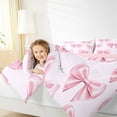 thumbnail image 4 of Manfei Princess Bowknot Bedding Queen Comforter Set, Kawaii Ribbon Comforter Sets Queen Size, Cute Cartoon Reversible Comforters & Duvets, Lightweight Room Decorative, 3 Pieces, 4 of 8