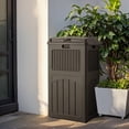 thumbnail image 7 of 33 Gallon Outdoor Trash Can, Hideaway Garbage Bins with Tiered Lid, Waterproof Resin Outside Waste Bins for Patio, Outside Pool, Backyard and Deck(1, Deep Brown), 7 of 7