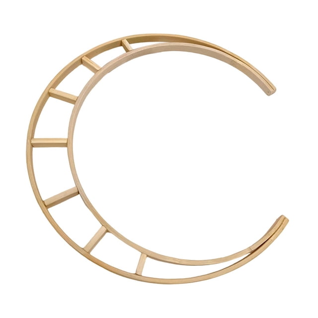 arctrm DIY Moon Wind Chime Hoop DIY Crafts Multifunctional Wooden Crafting Supplies for 45cm