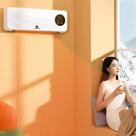 

2024 Split AC/Heating System Mini Wall Ventilator Air Conditioner Fan 2 In 1 Portable Smart Air Fan Heater and Fan Combo with Digital Display Remote For Home/Office/Bedroom (White-A) Clearance