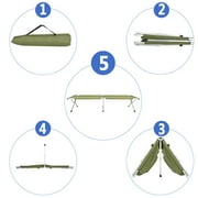UBesGoo Folding Chaise Lounge Outdoor Portable Folding Camping Bed Cot Green