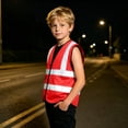thumbnail image 5 of ATORRE Boys Girls Reflective Vest 2026 Stylish Lightweight Kids Zipper Safety High Visibility Vest for Outdoor Cycling Skiing Walking Red 8-9 Years, 5 of 9