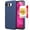 Blue, variant on TJS for T-Mobile REVVL 8 Phone Case, with Tempered Glass Screen Protector, Slim Dual Layer Hybrid Shockproof Rugged Phone Cover (Black)