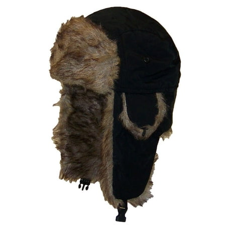 Best Winter Hats Solid Color Nylon Russian/Trapper W/Soft Faux Fur Hat (One Size) -