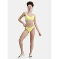 thumbnail image 2 of No Boundaries Women's Smocked High Leg Bikini Bottoms, Sizes XXS - XXL, 2 of 5