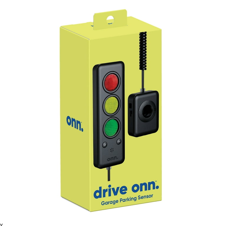Onn. LED Garage Parking Assistant, Park Aid Assist Sensor, 3-Color Traffic Light Display