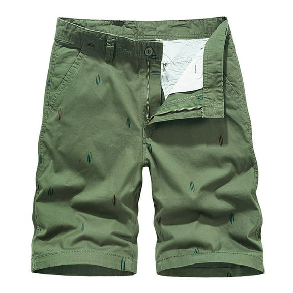 Men's Cargo Shorts 34 Elastic Waist Lounge Shorts Relaxed Fit Breathable Fabric Summer Shorts with 4 Pockets Army Green,29