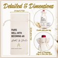 thumbnail image 2 of Becoming Aunt & Uncle Wine Bag, Funny New Mom Dad Pregnancy Announcement Gift, Reusable Burlap Drawstring Wine Bag, "Pairs Well With Becoming Aunt & Uncle," for New Baby Announcement, Baby Shower, 2 of 8