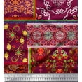 thumbnail image 1 of Soimoi Poly Georgette Fabric Floral & Damask Patchwork Printed Fabric 1 Yard 52 Inch Wide, 1 of 3