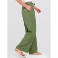 thumbnail image 3 of ANRABESS Womens Casual Wide Leg Pants Elastic Waist Drawstring Lightweight Flowy Beach Palazzo Pants with Pockets, 3 of 8