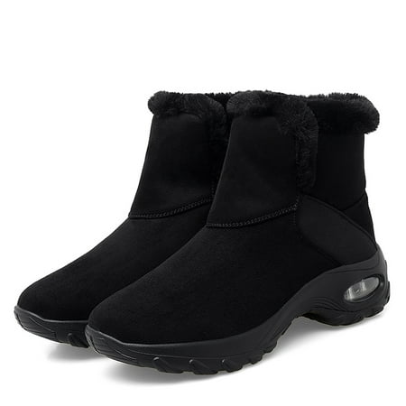 

Women s Snow Boots Cotton Mid Top Warm Air Cushion Sole Leopard Print Faux Leather Boots