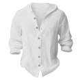 thumbnail image 4 of Mercatoo Cotton Linen Shirt for Boys Summer Casual Hawaiia1 Beach Hoodie Kids Long Sleeve Button Down Shirts Lightweight Tops, 4 of 4
