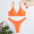 thumbnail image 4 of Bikini para mujer Split Color sólido Bikini para mujer Cómodo traje de baño elegante OAVQHLG3B Store lin121212, 4 of 4