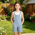 thumbnail image 2 of CONZONE Kids Boys Girls Bib Overalls Casual Shortalls For Child Adjustable Strap Plaid Loose Romper Jumpsuit With Pockets, 2 of 8