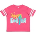 thumbnail image 3 of Inktastic Happy Easter with Cross in Teal Plaid Boys or Girls Toddler T-Shirt, 3 of 5
