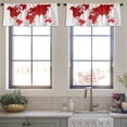 thumbnail image 4 of LALILO Kitchen Curtain Valance Red World Map Globe Rod Pocket Window Curtain 52"x 18" Set of 2, 4 of 6
