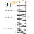 thumbnail image 2 of 6-Tier Over The Door Pantry Organizer, Pantry Organization and Storage, Black Hanging Basket Cabinet Door Wall Spice Rack Shelves, Home & Kitchen Laundry Room Bathroom Essentials accessories, 2 of 7