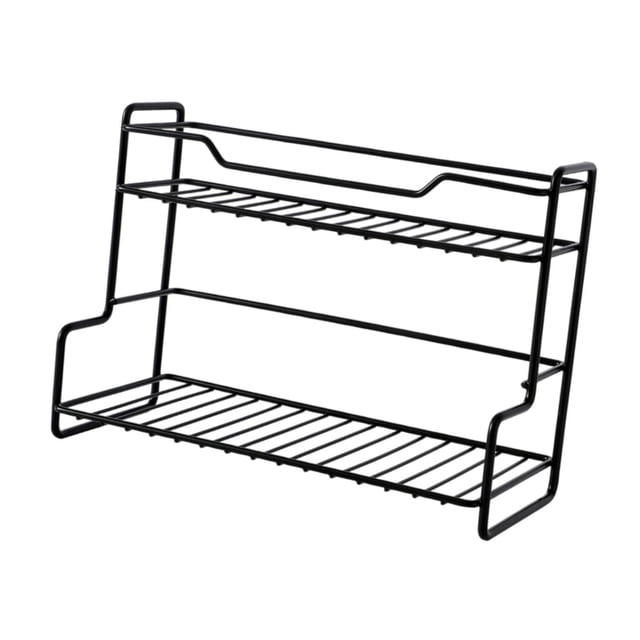 bedienty Kitchen Storage Rack Space Saving Multipurpose Desk Black for Household Restaurant Black 27.5x13x20cm