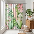 thumbnail image 4 of Dznils Tropical Leaf Shower Curtain, Boho Green Palm Leaves Bathroom Shower Curtains, Waterproof Fabric Machine Washable with 12 Hooks, 72" x 72", 4 of 8