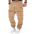 thumbnail image 6 of Men's Casual Cargo Pants Drawstring Fleece Running Track Jogging Sweatpants Workout Hiking Outdoor Joggers, 6 of 16