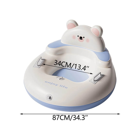 Snow Tube for Adults and Kids, Cute Shape Inflatable Snow Tube with Handles for Outdoor Sledding Snows Tube Sports (White)