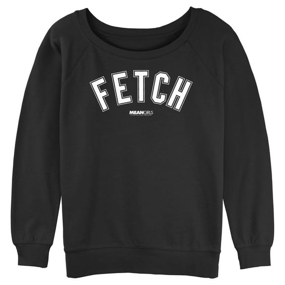 Junior's Mean Girls Collegiate Fetch Sweatshirt Black Large