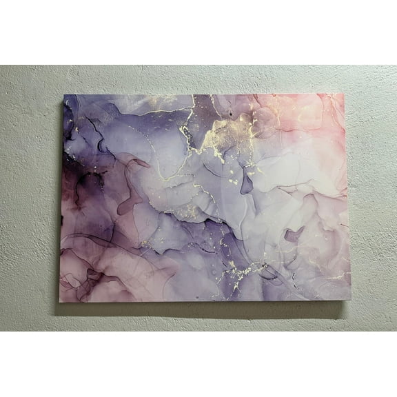 Shimmery Poster, Abstract Art Canvas, Purple Marble Canvas Art, Purple And Pink Marble, Modern Wall Art, Alcohol Ink Wall Decor, Canvas Wall Decor - Rolled Canvas